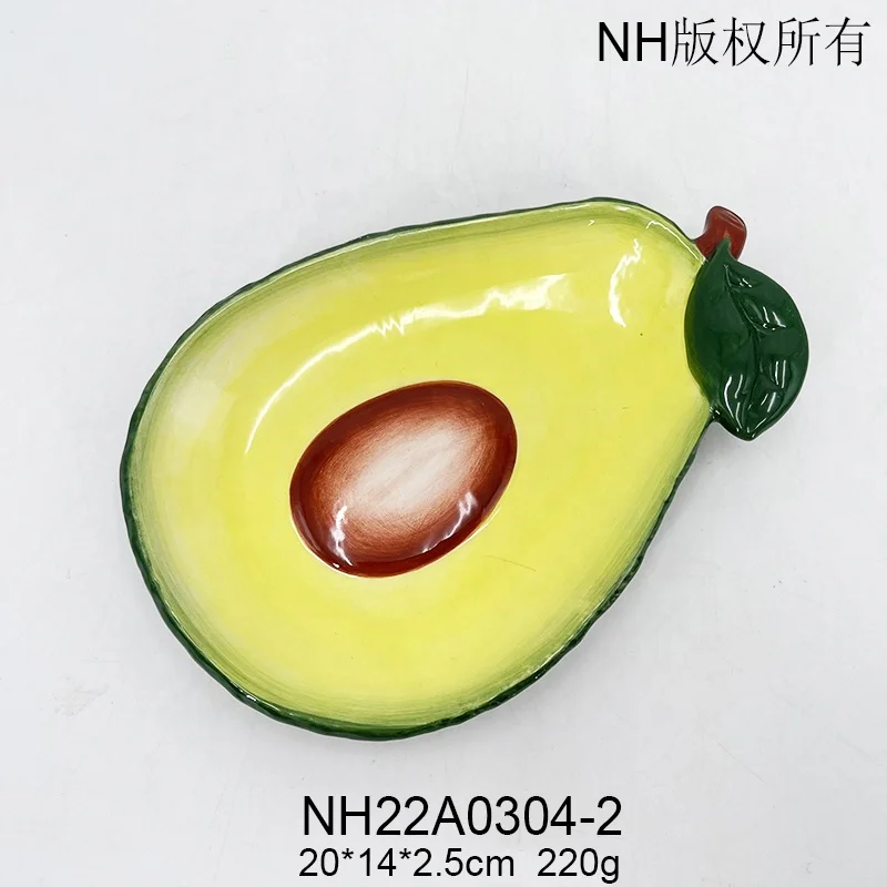 Factory  Hand Painted Avocado Shape Cup Mug Jar 3d Fruit Style Kitchen Ceramic With Cover Tableware Set  Kettle Porcelain