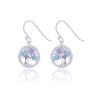 Poliva 925 Sterling Silver Jewelry Earrings Lovely Christmas'S Gift Life of Tree Earrings