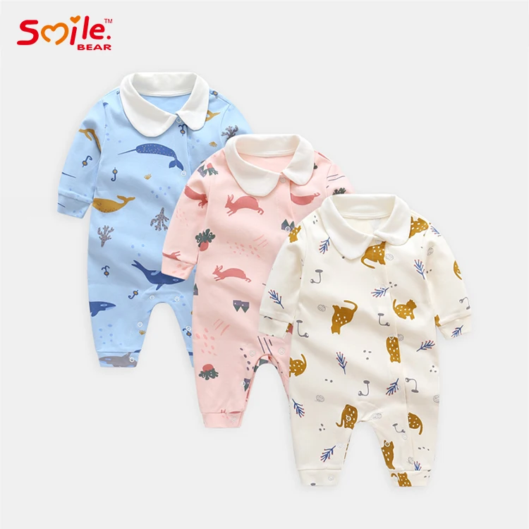 Детский осенний комбинезон Smile Bear Вязаный из 100% хлопка Одежда для