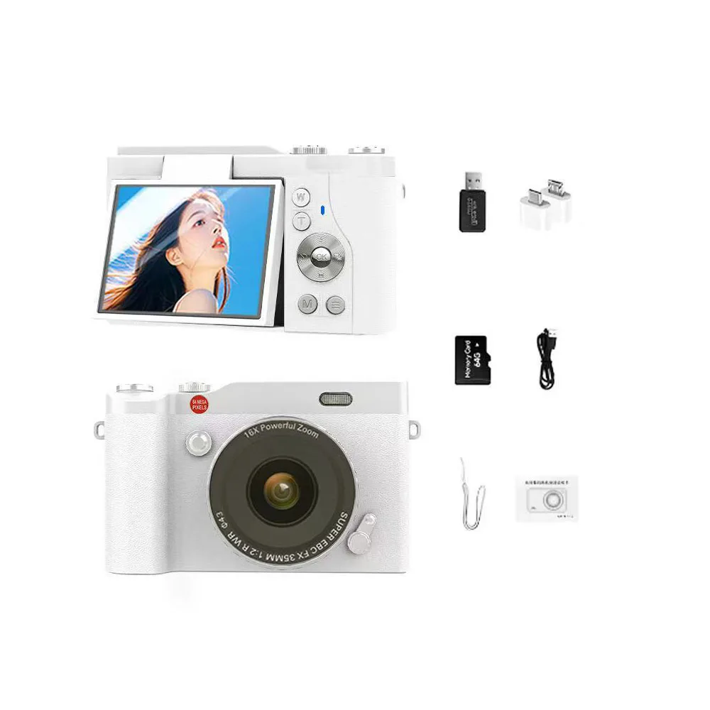 New CCD HD 4K Digital Camera Dual Lens Photography Device Student Kids Use Front Rear Shooting Entry Level Compact Design