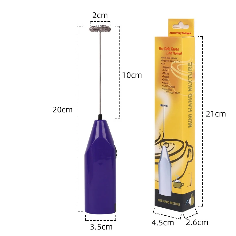 Electric Stainless Steel Milk Frother Foam Maker Handheld Whisk Tool