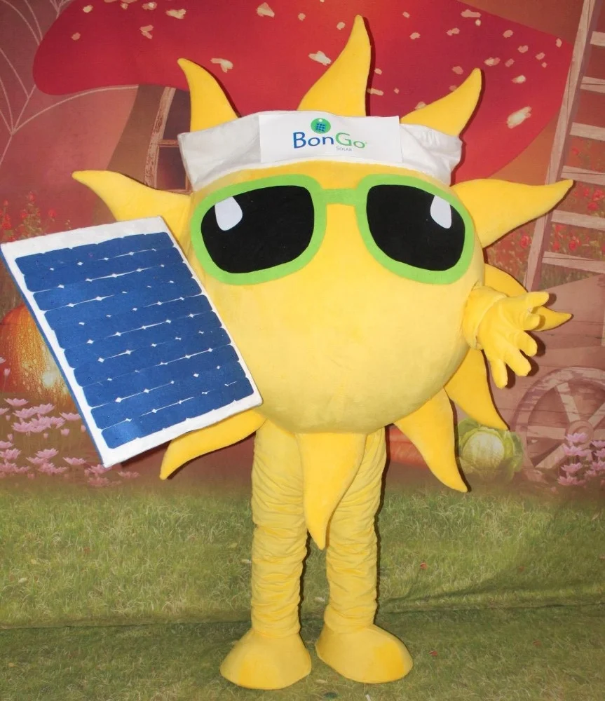 Funtoys Customized Solar Energy Sun Mascot Costume With Solar Panel Funtoys Customized Solar Energy Sun Mascot Costume With Solar Panel