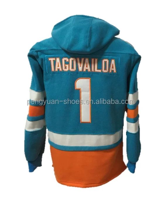 Customizable Miami #1 Tua Tagovailoa #10 Tyreek Hill Style Jersey Embroider  American Football Sweater Winter Hoodie - Buy Tua Tagovailoa Jersey,Tyreek