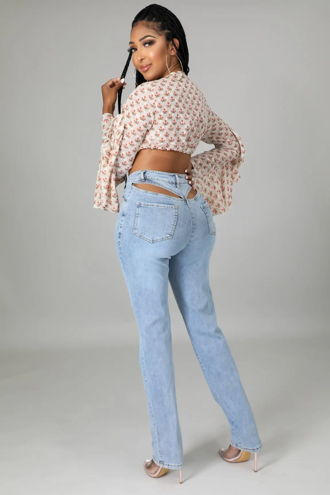 Think 2023 Boutique Clothing Lace Up Rope String Jeans Wholesale Full
