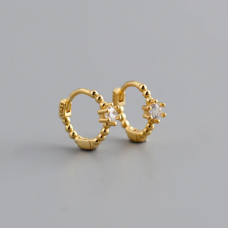 T400 925 Sterling Silver 2 mm Gold Hoops Small Tiny Hoop Earrings Unis