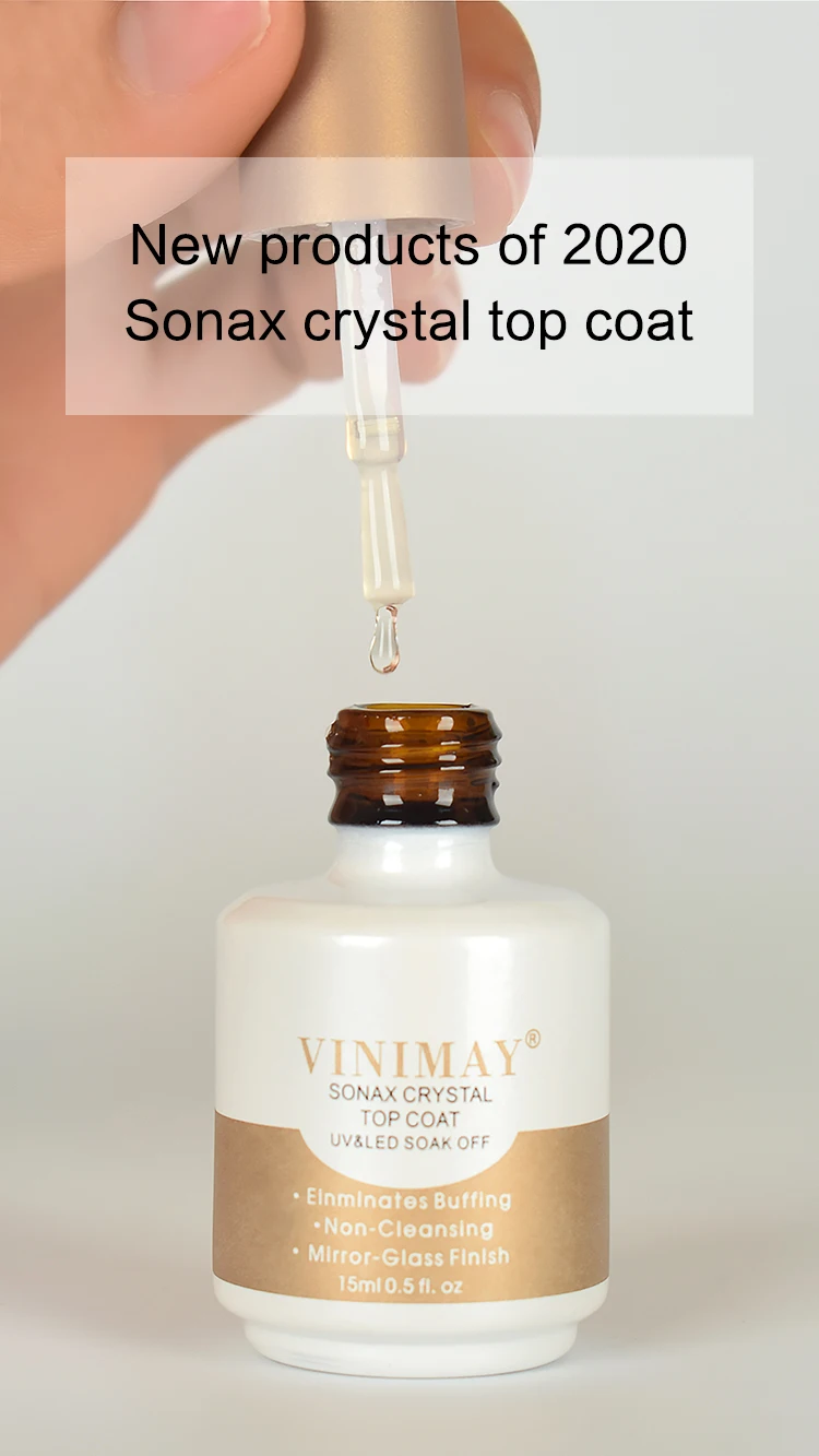 Vinimay Hot Sale Sealant Primer Sonax Crystal Top Coat Base Coat Nail Polish Soak Off UV Gel Polish Detachable Primer Wholesale supplier