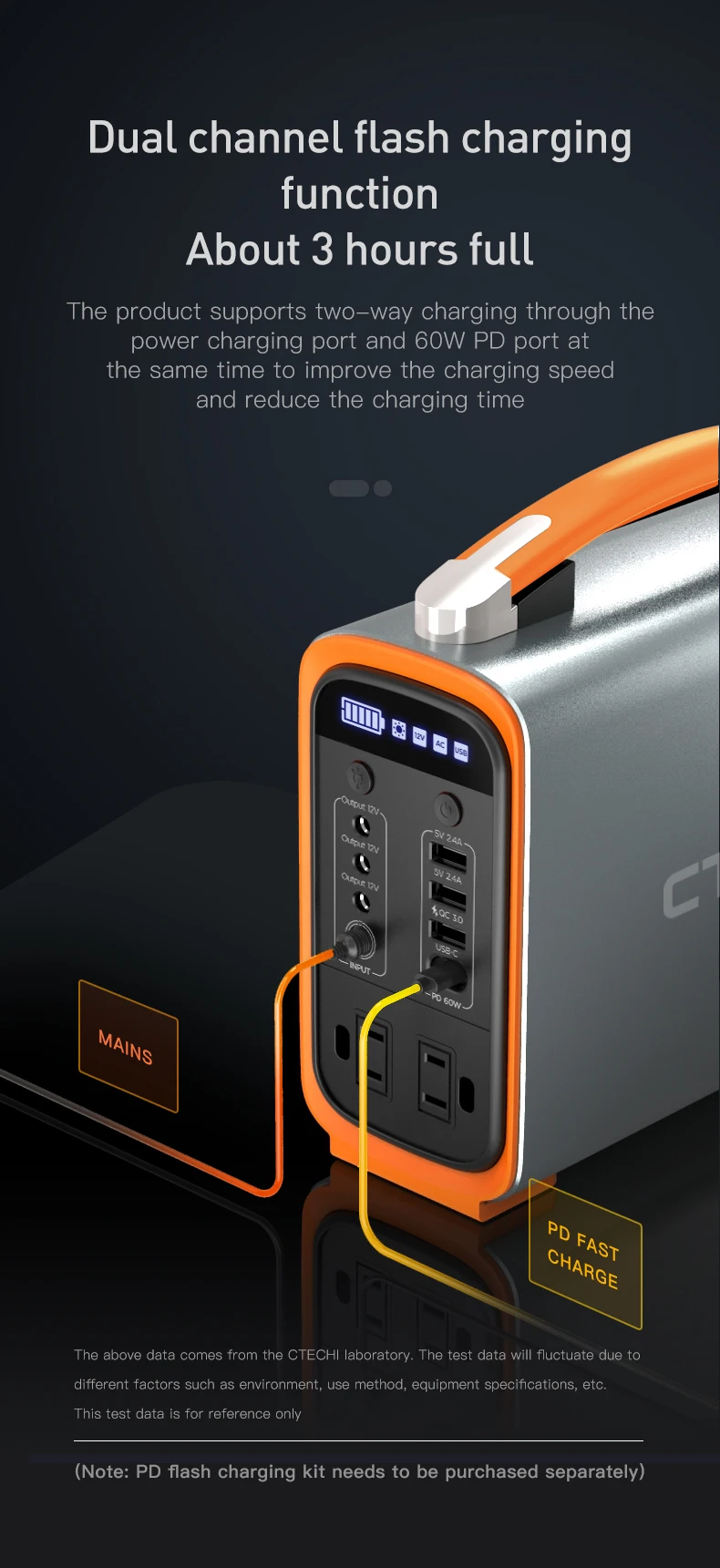 Power Bank CTECHi Générateur électrique Portable LiFePO4 solaire