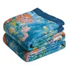 Pájaros-floral-azul