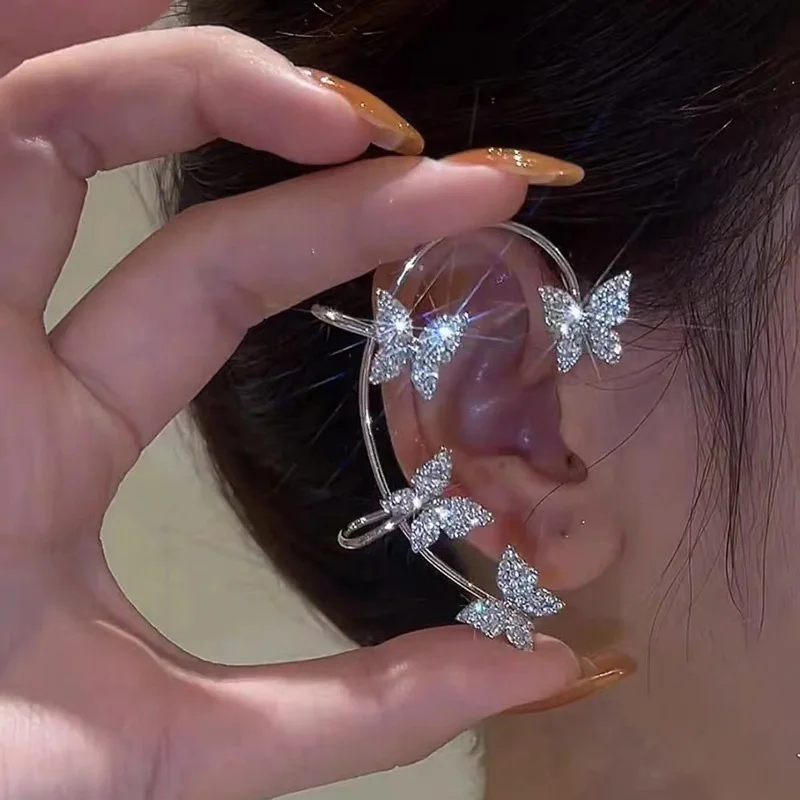 Christmas Snowflake Ear Clip Ear Cuff for Women Girls Trendy Butterfly Clip  Earrings Without Piercing Party Wedding Jewelry Gift