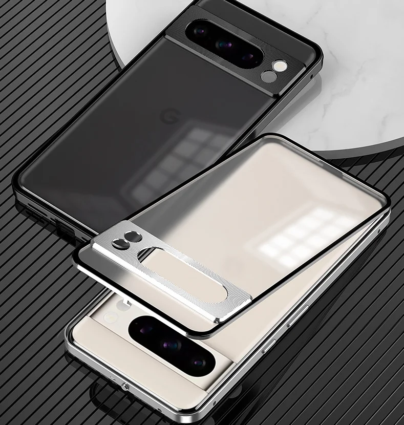 Business Style Suitable for Google Pixel 7/8 Pro Snap Button Phone case Metallic Single-sided Magnetic Protective case