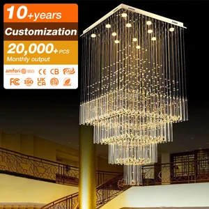 European Style Warm White Crystal Chandelier Lampen Decorative Luxury Crystal Pendant Light With UL Compliant for Hotel Lobby