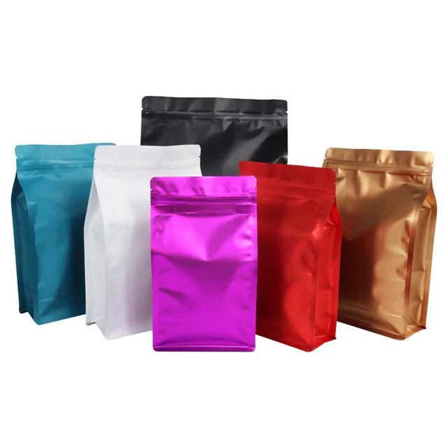Assorted Color 8-Sided Flat Bottom Stand Pouch Custom Packaging Heat Seal PE Plastic Material Premium Baby Food Olive Oil Foods