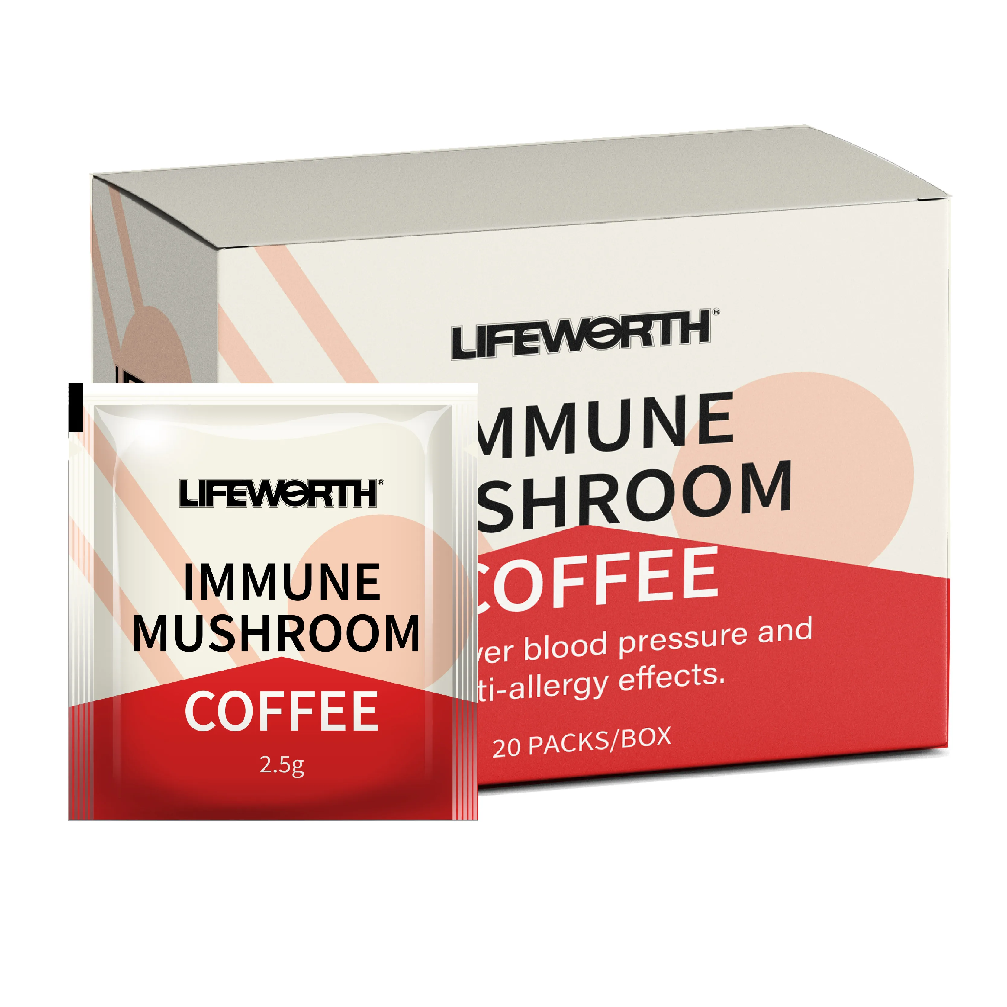 Lifeworth Cordyceps Cafe Ganoderma Extract Coffee Organic Herbal Extract Instant Coffee Arabica Mushroom Coffee for Health