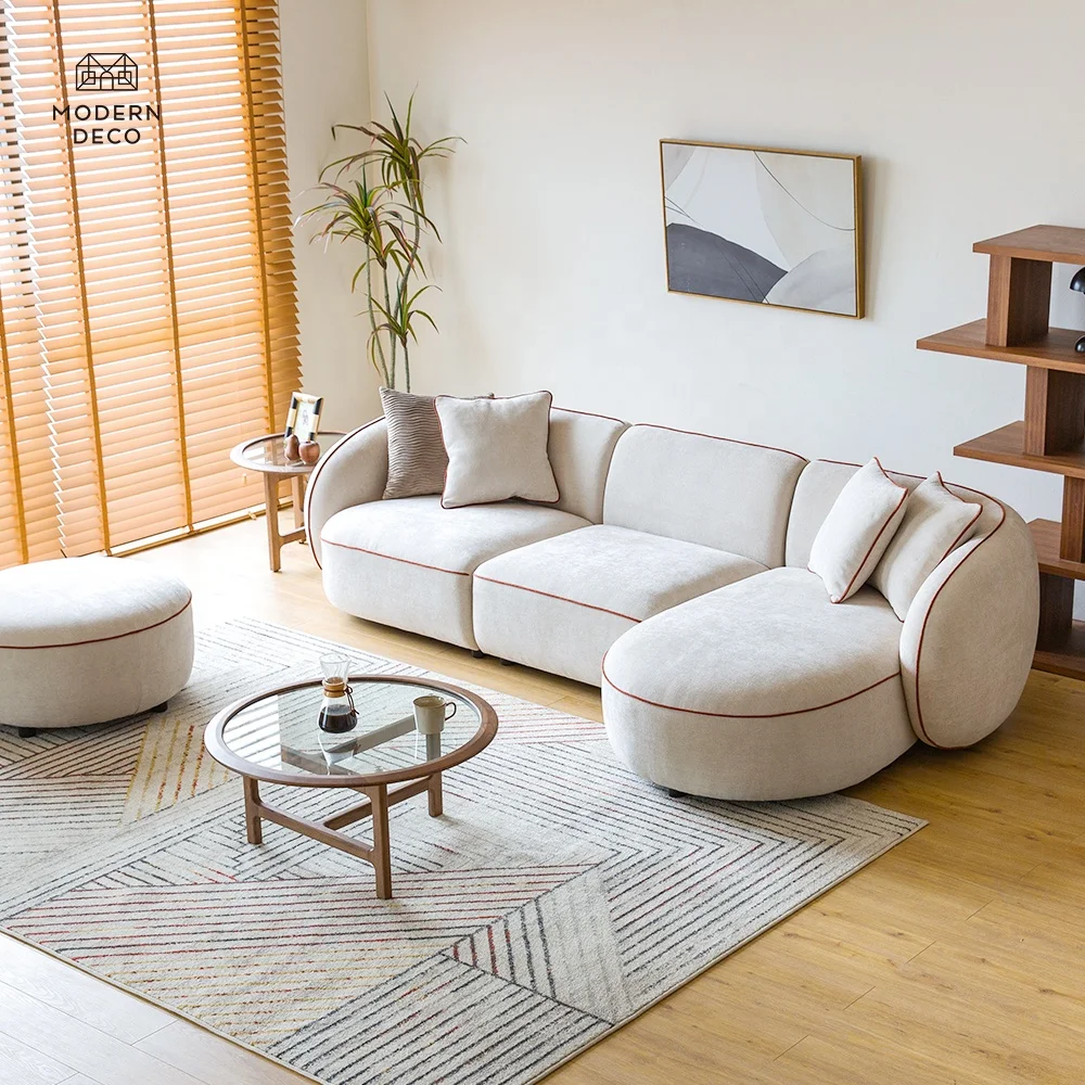 Novi dizajn po želji napravljen nameštaj za žarnu sobu bijela savremena modularna sofa skupina nameštaja modularna tkaninska sofa