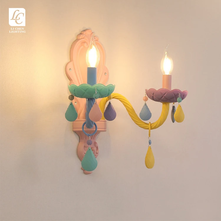 W0048-2 Modern Style Indoor Decoration Living Room Bedroom Child Room Glass LED Wall Lamp