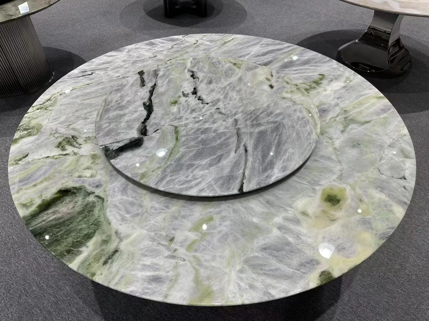 Luxurious and Natural Dinning Table Round Marble Table Top with MOQ 1 PCS