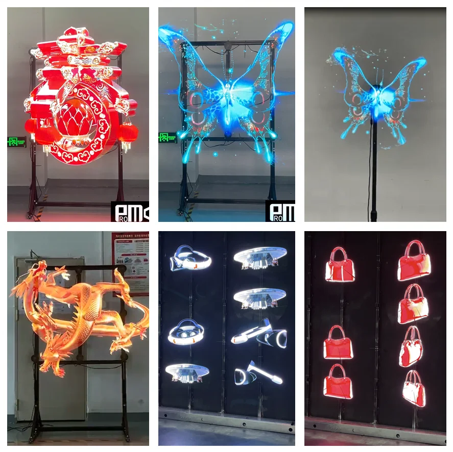 Custom Splicing 1x3 Led Fan Hologram Equipment 3D Hologram Projector Price Hologram Projector Advertising Display Fan