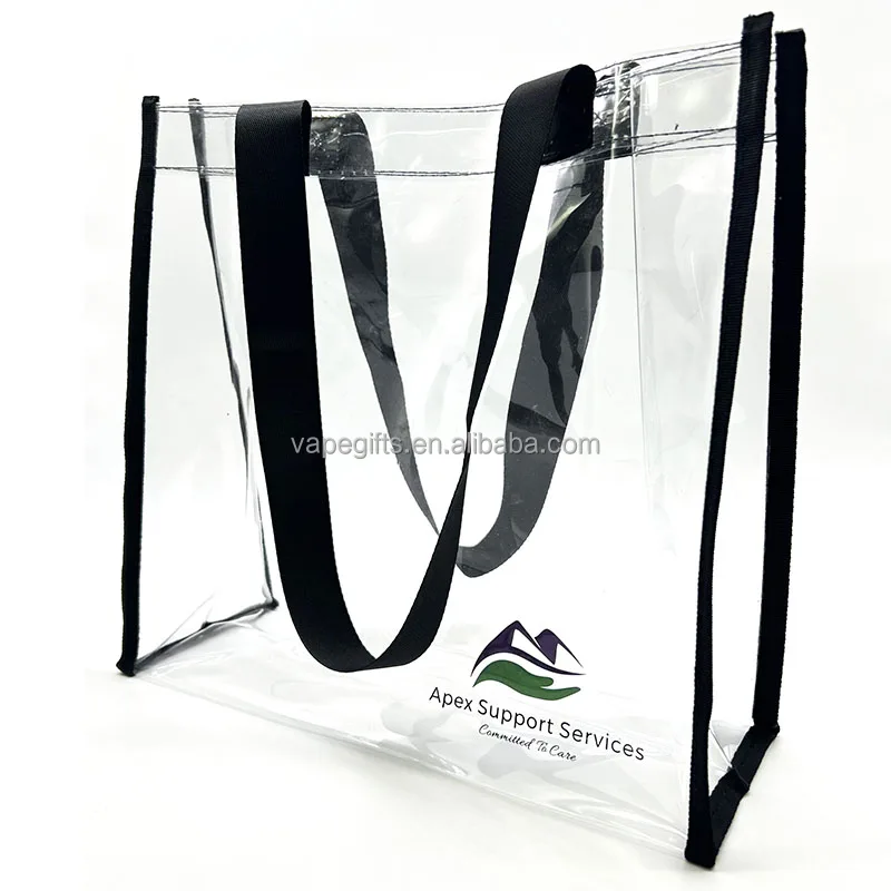 Customized Handbag Clear Transparent Custom Hand Bags Plastic Bag Packaging Plastic Bags Wholesale