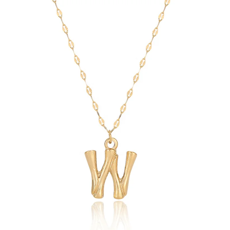 14k Gold 26 Alphabet Pendant Necklace 
