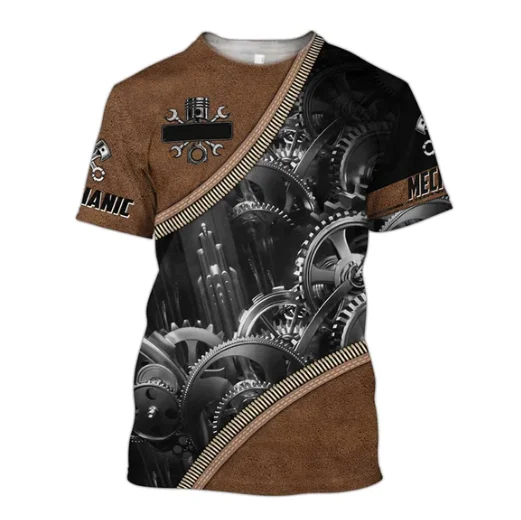 Machinists Design Custom Men's T-Shirts Wholesale Soft Fashion Forward Clothing Short-Sleeved Polyester Casual Breathable Tee