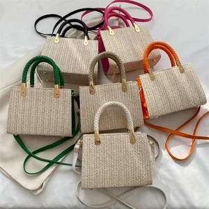 Beach Straw Bag Summer Beach Handbag Eco Friendly Handmade Woven Raffia Tote Bag Women Purse Handbags