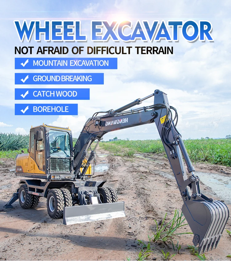 Earthmoving Machinery 9 Ton 10 Ton Excavator Hwl110 Wheel Excavator