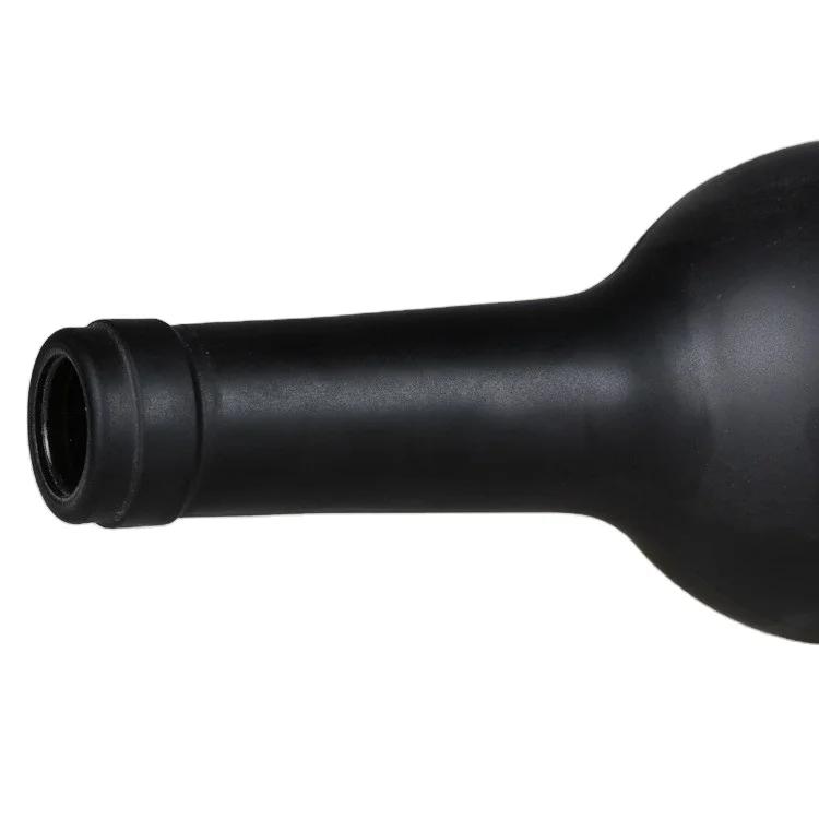 Wholesale Export Good Quality Matte Black Glass Bottle for Red Wine
