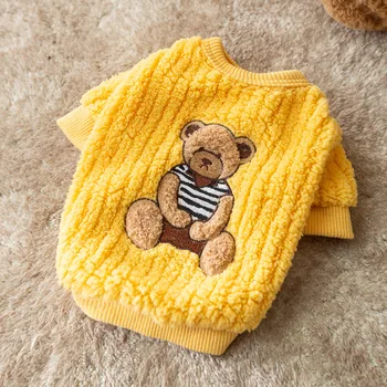 Hippie Dog Striped Teddy Bear Embroidered Sweater Dogs Pet Clothes Clothing Winter Clothes