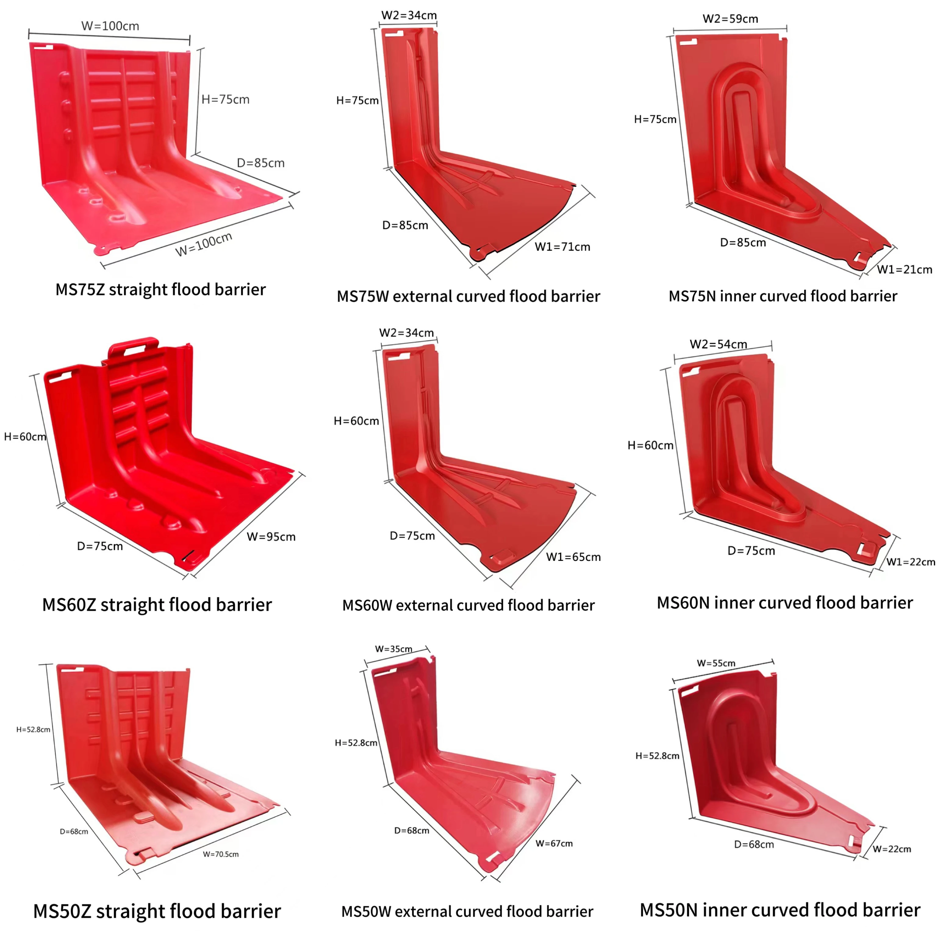 L Shape 90 Degree Water Diversion Barriers - Flood Control