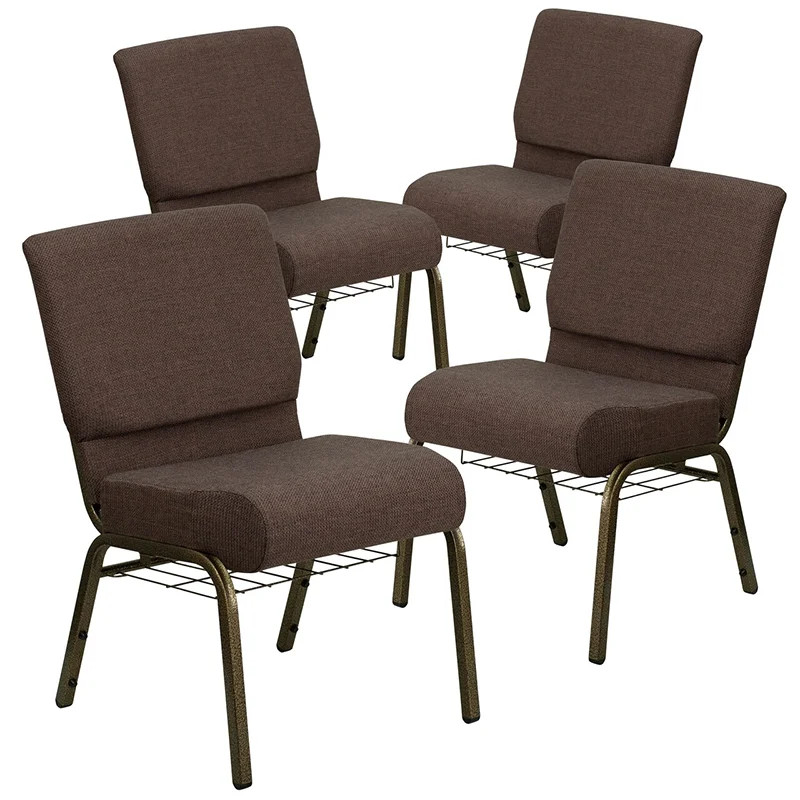 Elite Rental Steel Metal Frame Arm Fabric Burgundy Church Chairs Synthetic  Leather Church Chair Altar