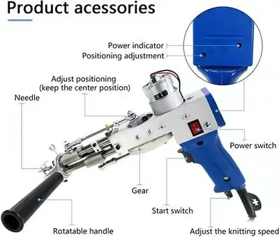 Two-in-one Electric Tufting Gun Cut Pile and Loop Pile Rug Tufting Gun Knitting Embroidery Machine Carpet Weaving Machines