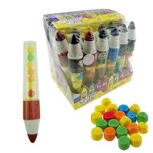 China Wholesale Cheap Colorful Crayon Pen Toy Candy Manufacture
