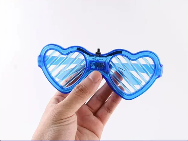 NINER9 Heart-shaped Louver Glowing Glasses Custom logo Holiday Glowing Props preview 3