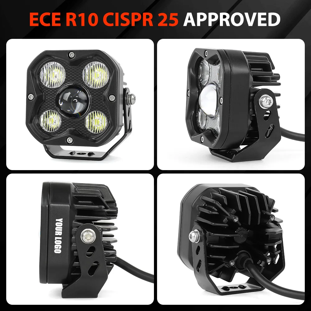 Willpower 2pcs 4 Inch 60W Led Werklampen 12V 24V Led Lichtbalk Stroboscoop 3 -zijdige Verlichting LED Werklamp Mistlamp IP67 Led Work Light Bar Voor Tractor Auto Boot 4x4 Vrachtwagen Offroad ATV