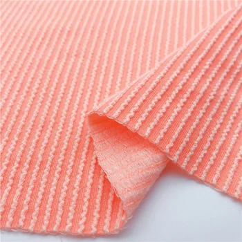 orange jacquard swim fabric suppliers 95 polyester blend knitted stretch jacquard crinkle fabric roll raw material textile