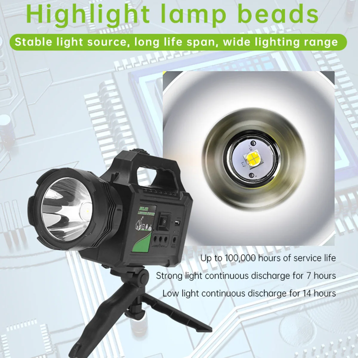 GDPLUS GD-P50 Solar System Light Bright Flashlight Outdoor Mini Solar Energy System