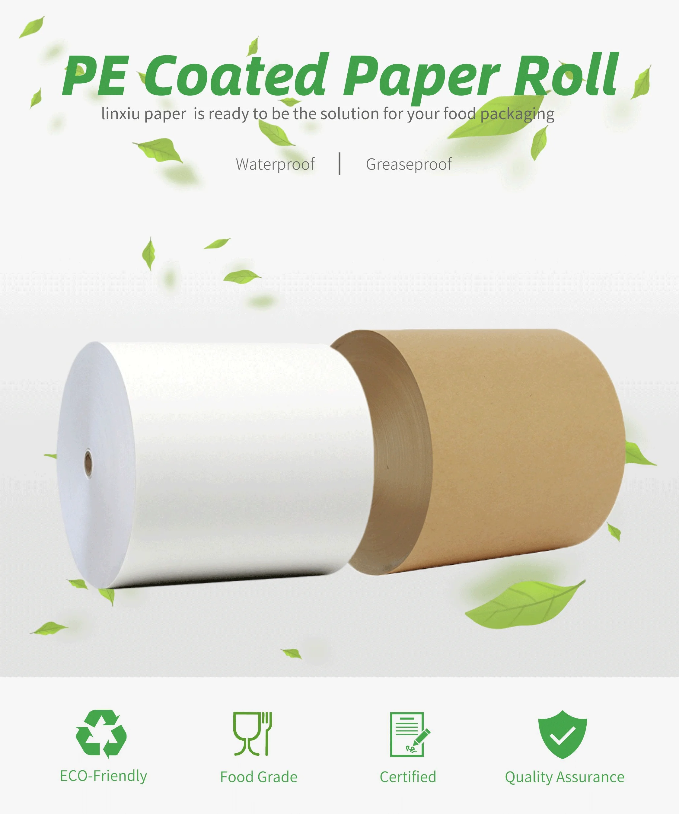 Kraft Paper Roll Brown High Quality Kraft Paper Cup Material Pe Coating ...