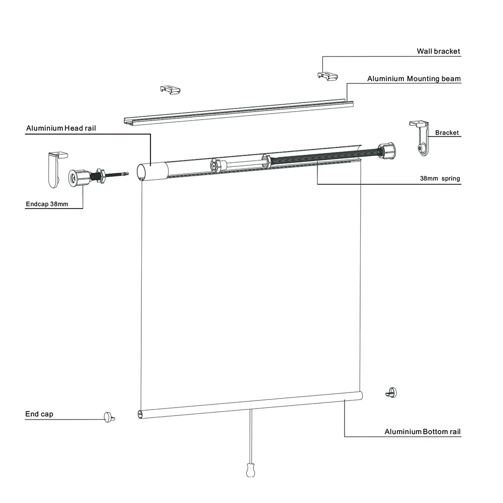 38Mm Spring Roller Blinds Parts Roller Blinds Components.