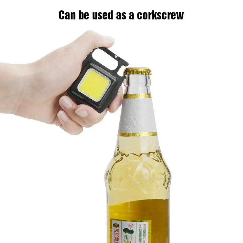 Mini Keychain Lights COB Keychain Work Light Key Chain Flashlights Led Mini USB Rechargeable Light