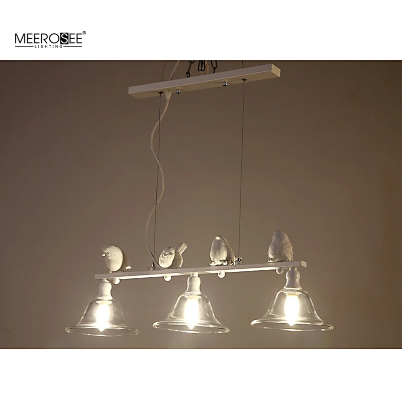 Meerosee Cheap Price Pendant lamp with Resin Birds Suspension Lighs for Dinning Table Kitchen Bar MD86785