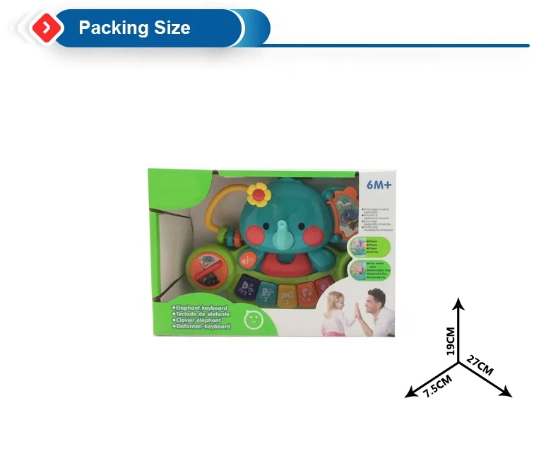 
Маленькое пианино для изучения музыки с клавиатурой в виде милого слона 