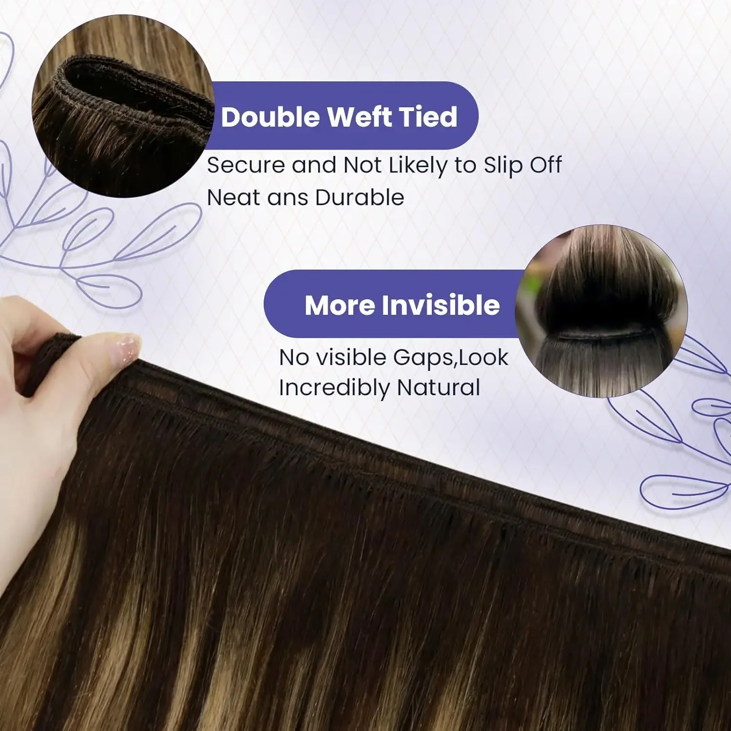 LaaVoo Weft Haarverlängerungen zum Einnähen für Frauen, 24 Zoll, 100 g, 100 % Remy-Echthaar, natürliches brasilianisches Menschenhaar, blondes Weft_voghion.com
