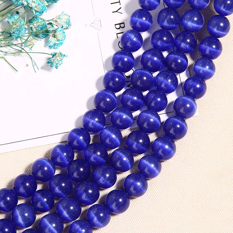 Aqua Blue Cat Eye Gem Beads: Stone Beads for Jewelry Making