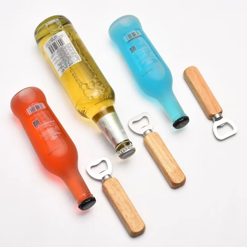 Custom Stainless Steel Bottle Opener with Rubberwood Handle and Engraved Logo preview 4