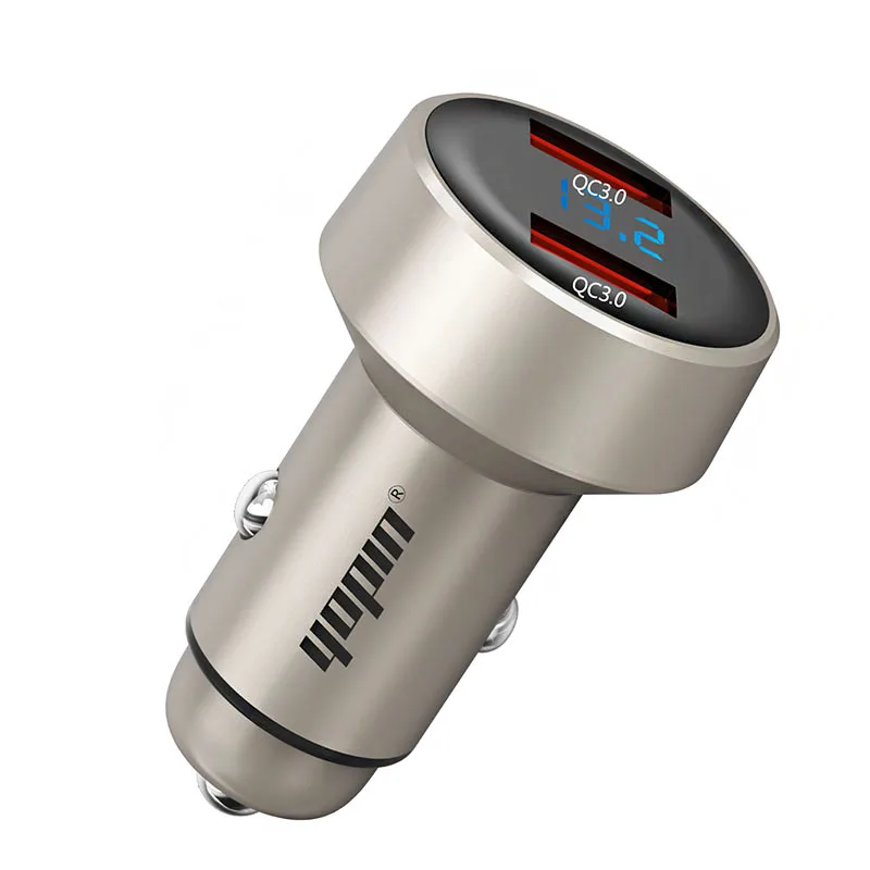 
 Oem хорошее качество цинковое покрытие автомобильный аккумулятор монитор двойной usb qc3.0 Быстрая зарядка светодиодный дисплей автомобильное зарядное устройство  