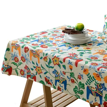 Japan style print Rectangle washable resistant Wrinkle free Table cover cloth