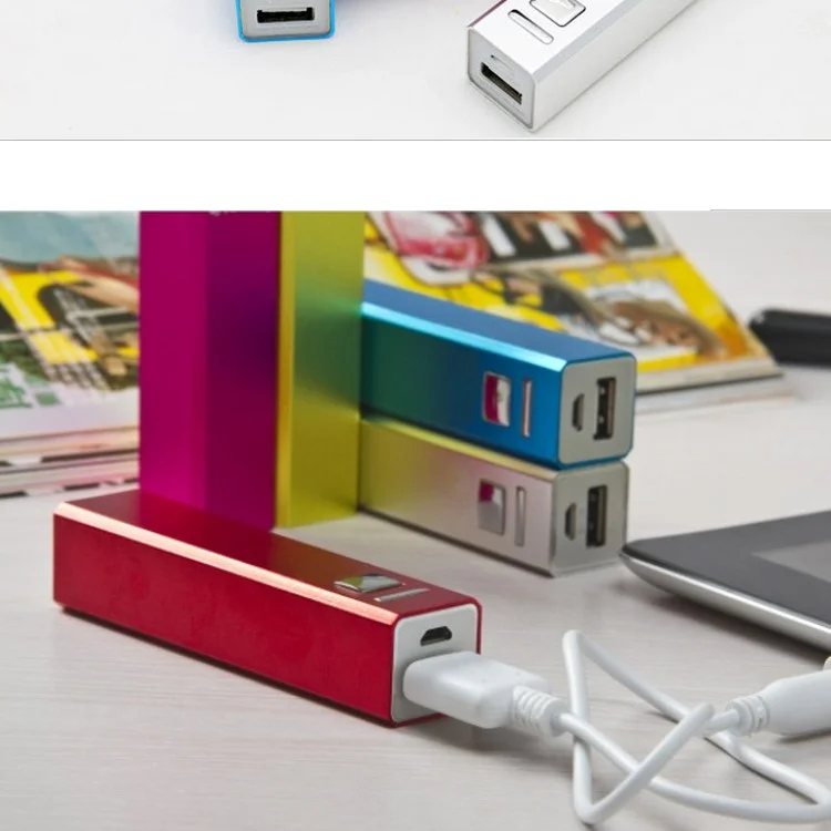 2600mAh Ultra Slim Mini 1200mAh Portable Power Bank with Micro USB Input Quick Charge Custom Logo for Mobile