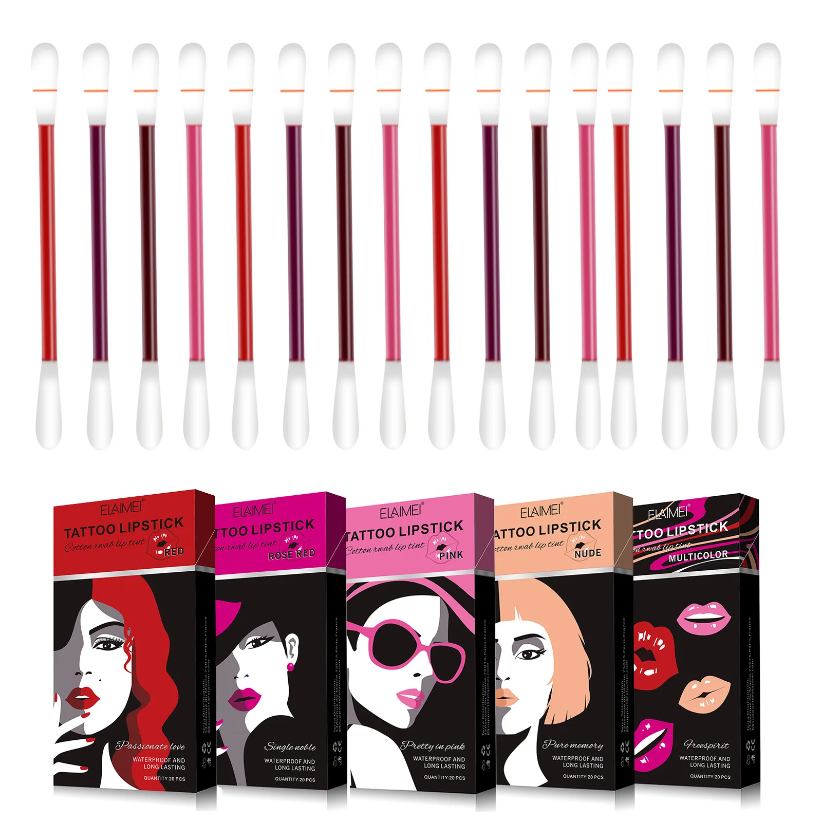 Cotton Swab Lip Gloss New Velvet Matte Creative Lip Glaze Tattoo