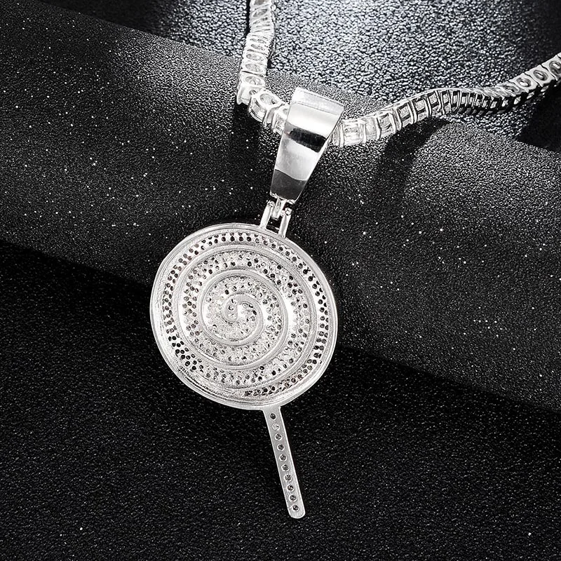 Hip Hop Bling Multicolor Lollipop Necklace for Men