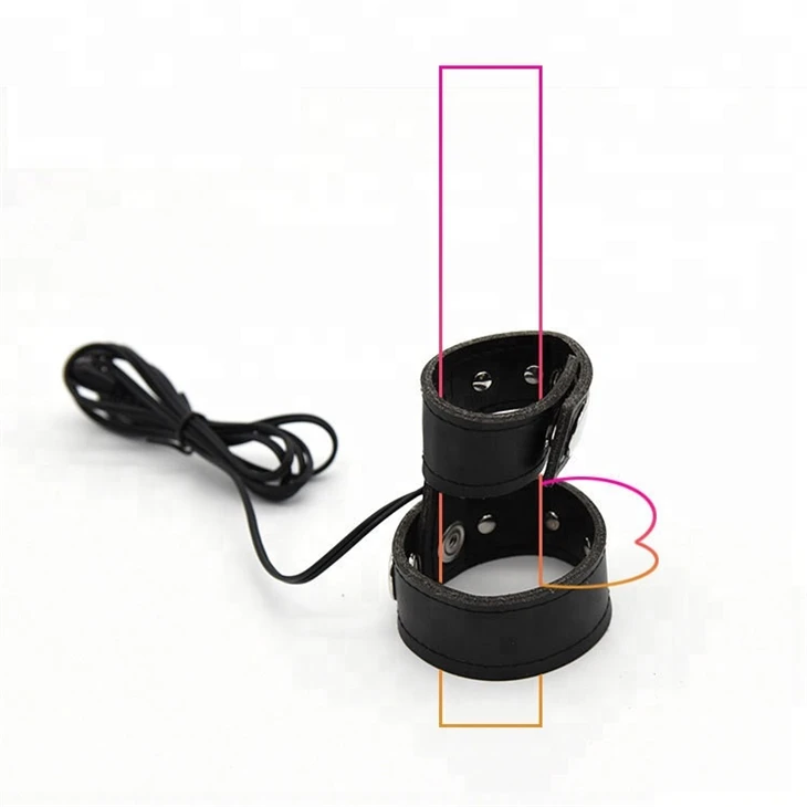 Wireless Remote Control Electro Shock PU Leather Penis Ring Scrotal Ring Electric Stimulate Cock Rings Medical Themed Sex Toys